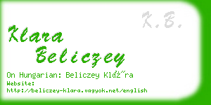 klara beliczey business card